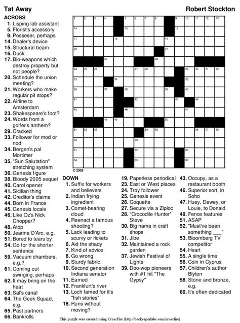 free printable mirroreyes crossword puzzles.